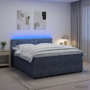 vidaXL Boxspring ágy matraccal Sötétszürke 200 x 200 cm Bársony