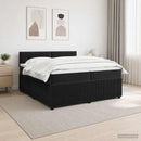 vidaXL Boxspring ágy matraccal fejtámlával Fekete 200 x 200 cm Bársony