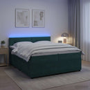 vidaXL Boxspring ágy matraccal Sötétzöld 200 x 200 cm Bársony