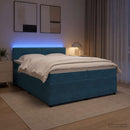 vidaXL Boxspring ágy matraccal fejtámlával Kék 200 x 200 cm Bársony