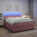 vidaXL Boxspring ágy matraccal Rózsaszín 200 x 200 cm Bársony