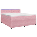 vidaXL Boxspring ágy matraccal Rózsaszín 200 x 200 cm Bársony