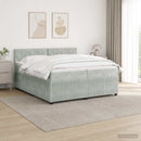 vidaXL Boxspring ágy matraccal Világosszürke 200 x 200 cm Bársony