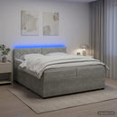 vidaXL Boxspring ágy matraccal Világosszürke 200 x 200 cm Bársony