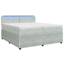 vidaXL Boxspring ágy matraccal Világosszürke 200 x 200 cm Bársony