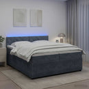 vidaXL Boxspring ágy matraccal Sötétszürke 200 x 200 cm Bársony