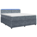 vidaXL Boxspring ágy matraccal Sötétszürke 200 x 200 cm Bársony