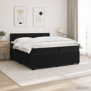 vidaXL Boxspring ágy matraccal fejtámlával Fekete 200 x 200 cm Bársony