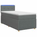 vidaXL Boxspring ágy matraccal és LED-del Sötétszürke 90 x 190 cm