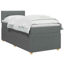 vidaXL Boxspring ágy matraccal és LED-del Sötétszürke 90 x 190 cm