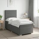 vidaXL Boxspring ágy matraccal Sötétszürke 80 x 200 cm Szövet