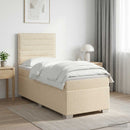 vidaXL Boxspring ágy matraccal Krémszínű 90 x 190 cm Szövet