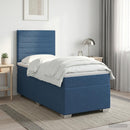 vidaXL Boxspring ágy matraccal fejtámlával Kék 80 x 200 cm Szövet