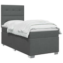 vidaXL Boxspring ágy matraccal Sötétszürke 80 x 200 cm Szövet