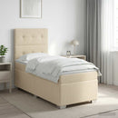 vidaXL Boxspring ágy matraccal Krémszínű 90 x 190 cm Szövet