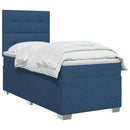 vidaXL Boxspring ágy matraccal fejtámlával Kék 80 x 200 cm Szövet