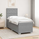 vidaXL Boxspring ágy matraccal Világosszürke Egyszemélyes Szövet