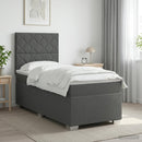 vidaXL Boxspring ágy matraccal Sötétszürke Egyszemélyes Szövet