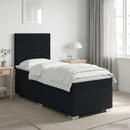 vidaXL Boxspring ágy matraccal fejtámlával Fekete 90 x 190 cm Szövet