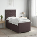 vidaXL Boxspring ágy matraccal Sötét Barna 100 x 200 cm Szövet