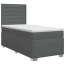 vidaXL Boxspring ágy matraccal Sötétszürke 90 x 190 cm Szövet