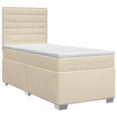 vidaXL Boxspring ágy matraccal Krémszínű 90 x 190 cm Szövet