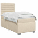 vidaXL Boxspring ágy matraccal Krémszínű 90 x 190 cm Szövet
