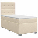 vidaXL Boxspring ágy matraccal Krémszínű 90 x 190 cm Szövet