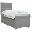 vidaXL Boxspring ágy matraccal Világosszürke 90 x 190 cm Szövet