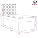 vidaXL Boxspring ágy matraccal fejtámlával Fekete 90 x 190 cm Szövet
