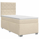 vidaXL Boxspring ágy matraccal Krémszínű 90 x 190 cm Szövet