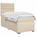 vidaXL Boxspring ágy matraccal Krémszínű 90 x 190 cm Szövet