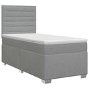 vidaXL Boxspring ágy matraccal Világosszürke 90 x 200 cm Szövet