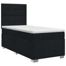 vidaXL Boxspring ágy matraccal fejtámlával Fekete 90 x 200 cm Szövet