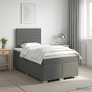 vidaXL Boxspring ágy matraccal Sötétszürke 120 x 200 cm Szövet
