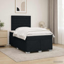 vidaXL Boxspring ágy matraccal fejtámlával Fekete 120 x 190 cm Szövet