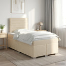 vidaXL Boxspring ágy matraccal Krémszínű 120 x 200 cm Szövet