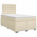 vidaXL Boxspring ágy matraccal Krémszínű 120 x 190 cm Szövet