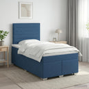 vidaXL Boxspring ágy matraccal fejtámlával Kék 120 x 200 cm Szövet
