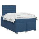 vidaXL Boxspring ágy matraccal fejtámlával Kék 120 x 190 cm Szövet