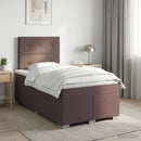 vidaXL Boxspring ágy matraccal Sötét Barna 120 x 190 cm Szövet