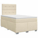 vidaXL Boxspring ágy matraccal Krémszínű 120 x 190 cm Szövet