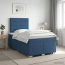 vidaXL Boxspring ágy matraccal fejtámlával Kék 120 x 190 cm Szövet