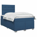 vidaXL Boxspring ágy matraccal fejtámlával Kék 120 x 190 cm Szövet