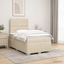 vidaXL Boxspring ágy matraccal Krémszínű 120 x 200 cm Szövet