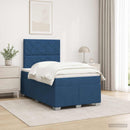 vidaXL Boxspring ágy matraccal fejtámlával Kék 120 x 190 cm Szövet