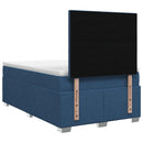 vidaXL Boxspring ágy matraccal fejtámlával Kék 120 x 190 cm Szövet