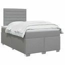 vidaXL Boxspring ágy matraccal Világosszürke 120 x 200 cm Szövet