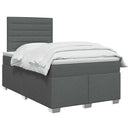 vidaXL Boxspring ágy matraccal Sötétszürke 120 x 200 cm Szövet