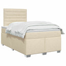vidaXL Boxspring ágy matraccal Krémszínű 120 x 200 cm Szövet
